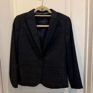 Banana Republic Dark Navy Checkered Blazer